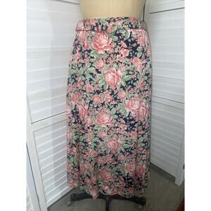 Evan Picone Women Pink Blue Green Midi Floral Classic A Line 16W